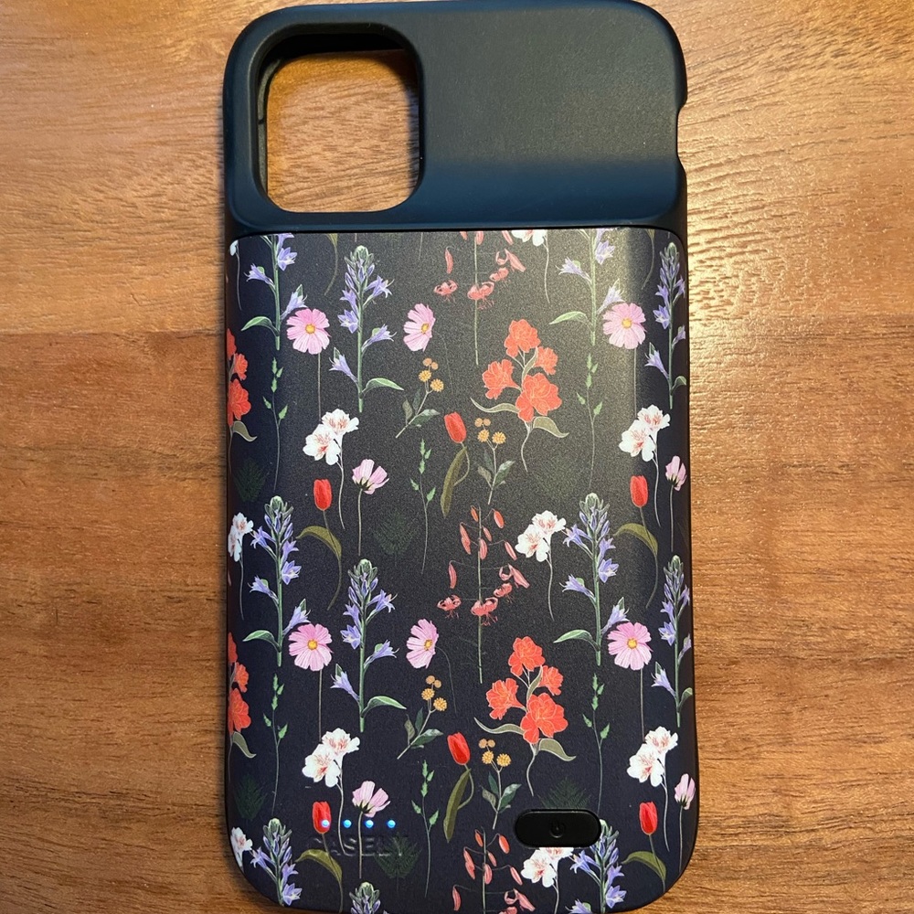 iphone 11 casely floral print charging case, lightly used